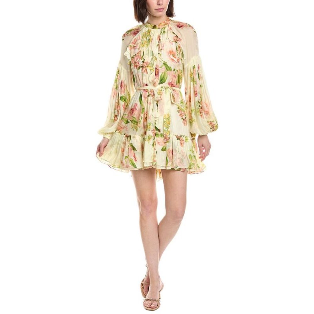 Hemant & Nandita Womens  Ruffle Mini Dress, White